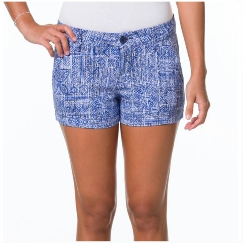 Tori Richard Navy Sneaky Tiki Pattern Sandi Shorts size 6